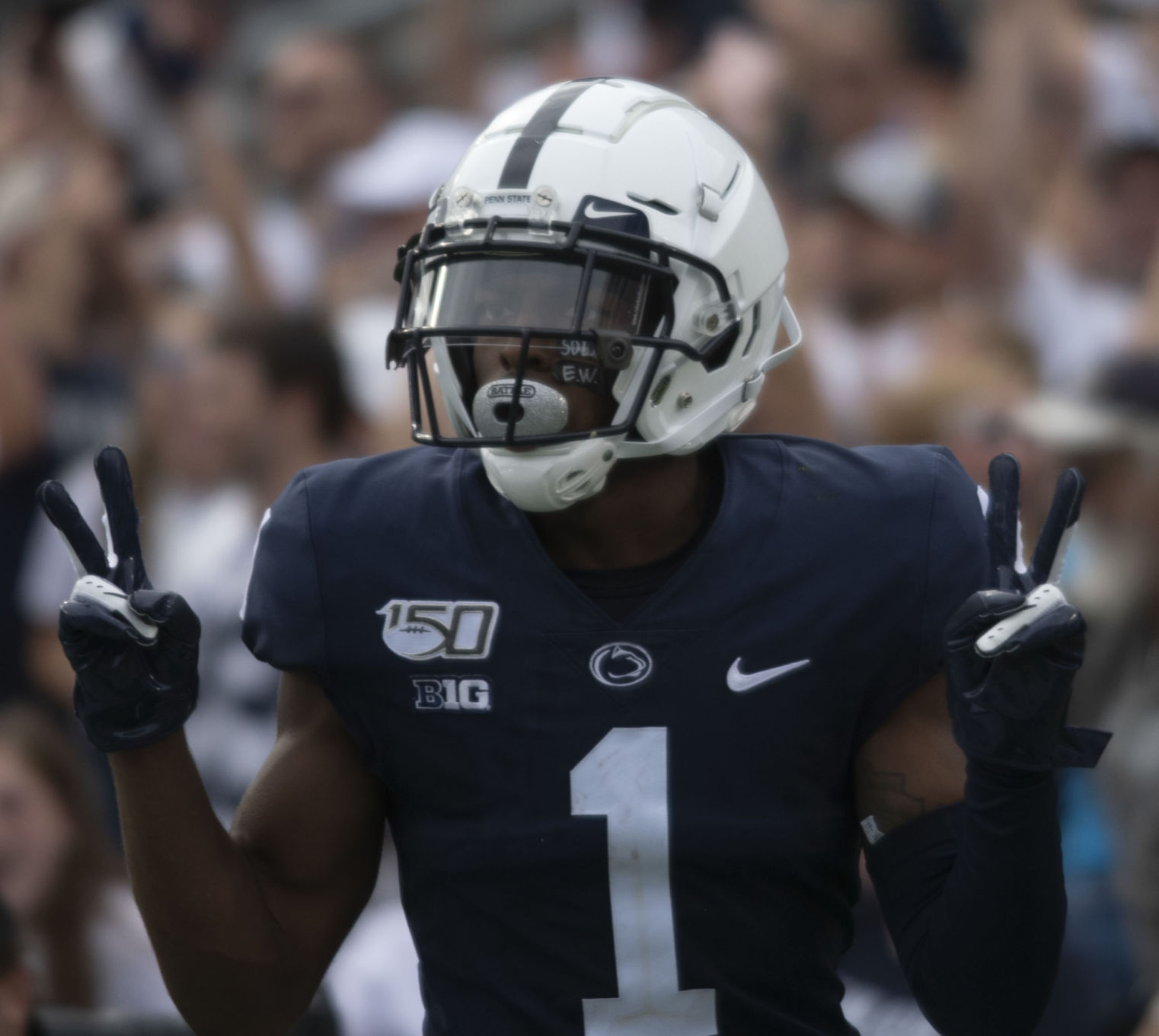 Idaho, KJ Hamler (1) post touchdown